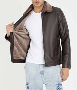 Veste en cuir de mouton originale de meilleure qualité pour hommes dernière veste en cuir véritable de conception vintage style motard OEM - Product Image 3