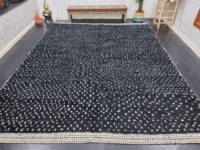 Tapis berbère marocain fait à la main sur mesure tapis noir blanc à pois en laine pour la décoration intérieure Remise en vrac pour les designers