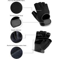 Sports Corner Gants de musculation personnalisables en cuir suédé respirant antidérapant toutes saisons demi-doigts/sans doigts