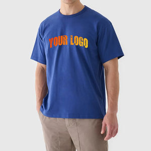 Qualité de luxe 100% coton col rond hommes T-Shirt haut de gamme Streetwear surdimensionné tissu tissé vierge avec motif imprimé - Product Image 1