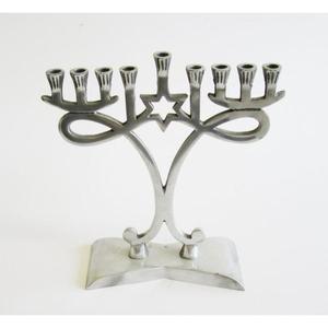 9 Arms Menorah <b>Silver</b> Candlestick Stand Handcrafts Jewish Festivals Hanukkah Decoration Aluminium <b>Candle</b> <b>Holder</b> Home Decor - Product Image 4