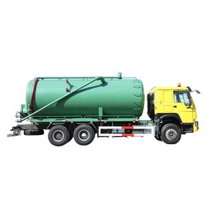 Camion d'aspiration des eaux usées Howo 6x4 diesel d'occasion, réservoir sous vide de 16 m³ avec pompe - Product Image 4