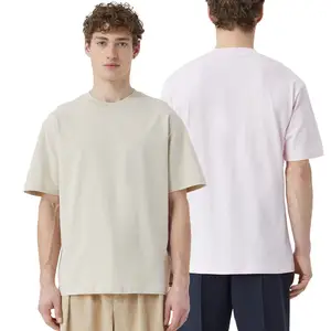 OEM Customization Men 100% cotton 250 gsm blank T shirts Oversized drop shoulder heavyweight crew neck tee shirts for summer