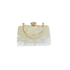 Bolsos de mano de novia con diseño de cuentas exquisito hecho a mano para mujer, forro de satén, día de boda, declaración de moda, cierre de cremallera - Product Image 4