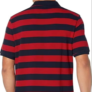เสื้อโปโลผู้ชายแขนสั้นผ้า100% แห้งเร็วผ้าโพลีเอสเตอร์ลาย3D พื้น - Product Image 1