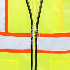 Veste de sécurité réfléchissante haute visibilité, vente en gros, grande taille, antistatique, imperméable, en polyester, pour travaux de construction - Product Image 4