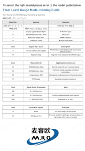 مقياس مستوى عائم ميكانيكي من سبائك الألومنيوم بدقة 0.5٪، نطاق 0-3000 مم، مؤشر مستوى السوائل للخزانات بتثبيت علوي مع سلك توجيه - Product Image 6