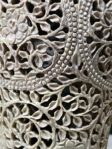 Vase décoratif en pierre savonneuse marbrée sculptée à la main, artisanat indien, décoration d'intérieur, cadeau unique pour occasions spéciales - Product Image 5