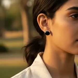 Pendientes de Plata 925 con Ónice Negro para Regalo de Mujer - Product Image 1