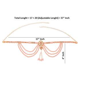 Bijoux indiens plaqué or cristal ceinture ventre chaîne Kamarbandh bijoux de corps pour dames - Product Image 1