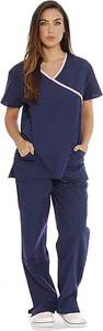 Ensemble de blouses et pantalons d'infirmière pour femmes, col en V, tissu sergé extensible respirant, uniformes d'infirmière par Waseem Impex - Product Image 4