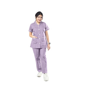Ensemble d'uniformes d'infirmière de qualité supérieure confortable et respirant à manches courtes gommages en tissu personnalisés pour femmes et hommes - Product Image 1