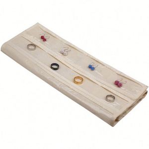 Organisateur suspendu double face à 80 poches pour bijoux, colliers, boucles d'oreilles, bracelets, avec cintre rotatif - Product Image 3