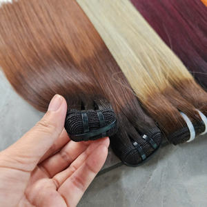 VENTA CALIENTE Cabello humano vietnamita Premium liso y sedoso Super doble dibujado Remy recto colorido precio al por mayor - Product Image 5