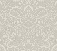Fabriqué en Allemagne, papier peint non tissé de luxe en damassé argenté crème, perles de verre fines, résistant au lavage, salon, cuisine, 10,05x0,52m