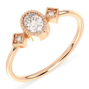 Anillo de Compromiso Solitario de Moissanita con Corte Ovalado de 0.31 Quilates en Oro Sólido de 14K, el Más Vendido de REYES, para Mujer, Certificado por GRA, Joyería Fina - Product Image 2