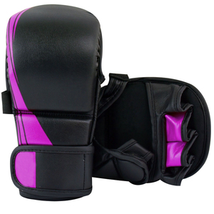Correa ajustable de calidad profesional Muay Thai Kick Boxing MMA Guantes de lucha de entrenamiento hechos de cuero y cuero PU - Product Image 1