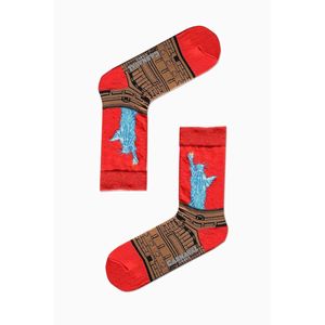 Statue Liberty Art <b>Socks</b> Colorful Breathable Spandex Polyester One Daily Jacquard Design for Gift Available <b>White</b> Red Brown - Product Image 2