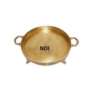 Cocina de estilo moderno Catering usado desayuno comida Pasta servidor bandeja forma redondeada vajilla de Metal Decoración de mesa bandeja de servicio - Product Image 1