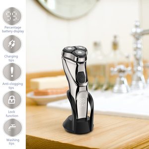 Rasoir Électrique Rotatif Rechargeable USB pour Hommes, Utilisation Humide/Sèche, Sans Fil, avec Triple Lame et Tondeuse Électrique Étanche IPX7 - Product Image 6