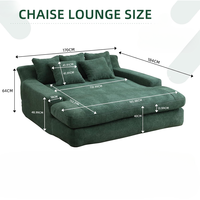 Canapé-lit moderne surdimensionné en chenille, fauteuil inclinable, lit confortable, canapé nuage à 5 coussins, siège profond, chaise longue d'intérieur