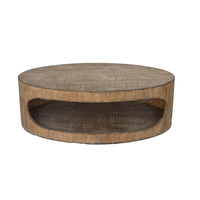 Beau prix de fabrication Table basse en bois ovale rustique pour le salon meubles de maison en gros de l'usine du Vietnam