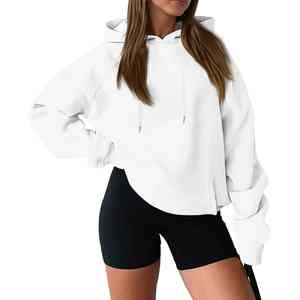 Sudadera con capucha de gran tamaño larga de Invierno para mujer personalizada de alta calidad con estampado de logotipo personalizado antiarrugas transpirable terciopelo 100% algodón - Product Image 2