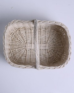 Cesta de Mimbre Blanca Hecha a Mano con Asa, Cestas de Almacenamiento Hechas a Mano, Ratán Natural, Modernas, Multifuncionales, Hechas en Vietnam - Product Image 5