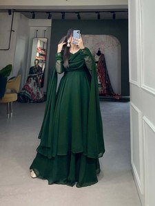 Falda Kurti lista para comprar para mujer con Duptta disponible al por mayor del fabricante indio Ganesh Chaturthi Kurti - Product Image 4