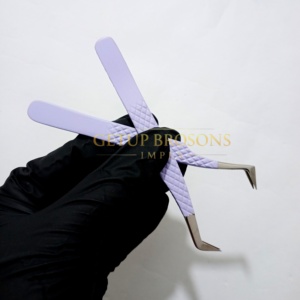 Pince à épiler pour cils GETUP BROSONS IMPEX de haute qualité en acier inoxydable 10 mm, pointe en fibre antistatique et antimagnétique, préhension parfaite, volume optimal - Product Image 4