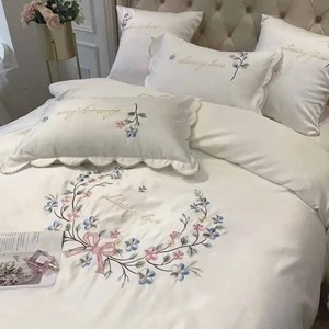 Parure de lit électrique unie King Size en coton 100% de luxe pour hôtel, broderie personnalisée pour la maison - Vente en gros - Product Image 2