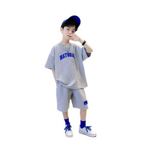 2024 New Boy Summer Quick Dry Suit <b>Children</b> <b>Street</b> Wear Short Sleeve T Shirt Shorts Two Piece Sports Set Loose - Product Image 6