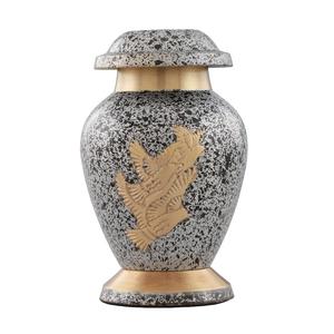 Urnas de cremación de recuerdo de latón de alta calidad con impresiones de patas, urnas funerarias de Metal con acabado de Color dorado y blanco para cenizas humanas - Product Image 3