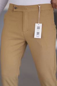 Pantalon Homme Bleu Marine Coupe Régulière Imperméable Stretch Décontracté Smart Office Taille Elastique Fermeture Éclair Braguette Plat Droit Coton Hip Hop - Product Image 3