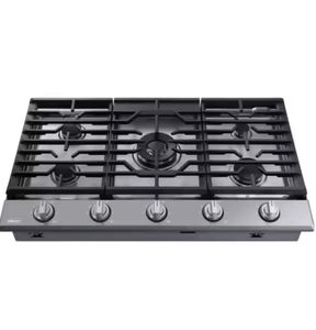 EN STOCK Plaque de cuisson intelligente à gaz naturel 5 brûleurs de 36 pouces avec brûleur gril et fonction DIY, en acier inoxydable de qualité industrielle, OEM disponible - Product Image 3