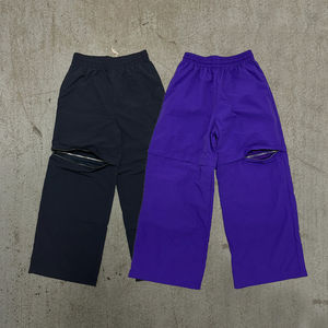 2025 nouveauté hommes personnalisé Convertible survêtement pantalon décontracté couleur unie Nylon sport pantalon taille élastique jambe large détachable - Product Image 4