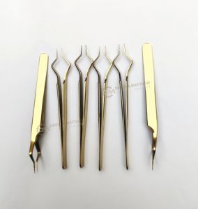 Pinzas de pestañas reutilizables de acero inoxidable con logotipo personalizado con tamaño personalizado para uso de extensión de pestañas postizas de alta calidad - Product Image 4