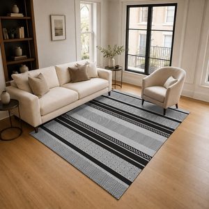 <b>RUGS</b> DEPOT LXDP-0232 Wholesale <b>Charcoal</b> <b>Grey</b> Designer Pattern Digital Printed Machine Washable Chenille Area <b>Rug</b> Non Slip - Product Image 2