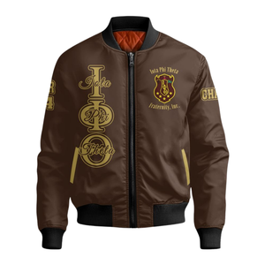 Chaqueta Satinada Iota Phi Theta 1963, Chaqueta Universitaria Bordada de la Fraternidad, Chaqueta Bomber Satinada Brillante, Ropa Exterior Premium para Hombre - Product Image 1