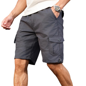 กางเกงขาสั้นทรงคาร์โก้สำหรับผู้ชายกางเกงขาสั้นระบายอากาศกลางแจ้งสีพื้นแฟชั่นลำลองแห้งเร็วสำหรับฤดูร้อน - Product Image 3
