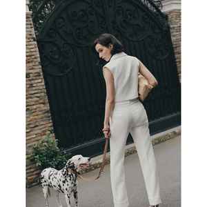 Chalecos Clásicos de Oficina Listos para Enviar, Chaleco Sin Mangas Blanco de Lujo con Solapa, Gilet Elegante para Mujer, Disponible en Existencia - Product Image 3