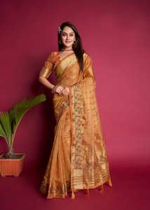 Fournisseur indien vendant de la soie d'organza pure et lourde d'articles ethniques avec un beau travail manuel partout de l'exportateur indien - Product Image 3