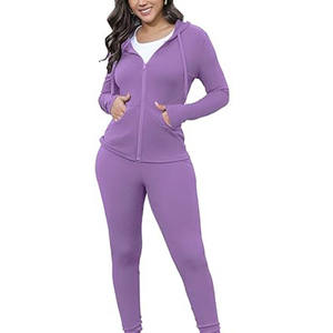 Vente chaude femmes survêtement Slim Fit meilleure qualité femmes survêtement nouveau femmes noir survêtement, veste à capuche et pantalon ensemble - Product Image 4