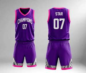 Conjunto de Uniforme de Baloncesto para Hombre al por Mayor 2026, Material 100% Poliéster, Logotipo Personalizado, Nombre del Equipo, Impresión por Sublimación a Precio de Fábrica - Product Image 1