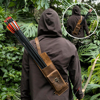 ESHALZ IMPEX ARCHERY Quiver OEM Entièrement Personnalisé 100% CUIR Modèle de chasse à porter au dos AQ-62327 44CM