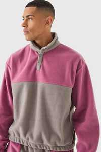 Conjunto Deportivo de Dos Piezas con Cuello Alto y Bloques de Color, Personalizable con Logotipo, Sudadera y Pantalones de Chándal de Felpa para Hombre - Product Image 5