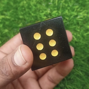 Acheter des dés d'agate noire naturelle, des dés de pierres précieuses sculptées à la main pour RPG Dnd, dés personnalisés à 6 faces - Product Image 2