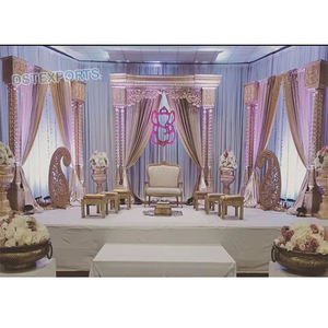 ชุดรูปแบบงานแต่งงานสีฟ้าเอเชียเวทีงานแต่งงานสไตล์ตะวันตกเวที USA ไฟเบอร์กลาสตกแต่งเวทีงานแต่งงาน - Product Image 4