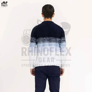 Último diseño de los hombres de cuello redondo personalizado de alta calidad básicos de algodón mezclado sudadera hombres suelta liso cuello redondo sudadera - Product Image 6