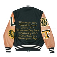 Veste d'hiver respirante et écologique en laine coupe-vent avec patchs chenille personnalisés style hip-hop vintage, très demandée, avec doublure en polaire